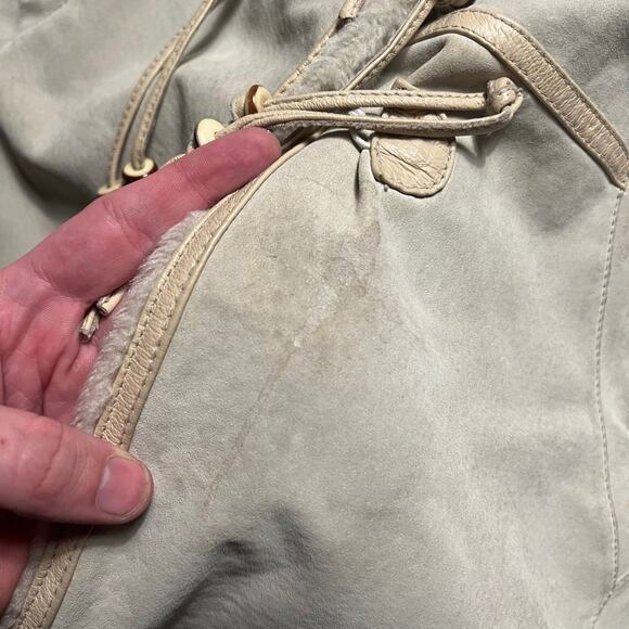 VINTAGE Fitzwright Western Style Suede Sherpa Coat Rancher Leather Size XL - Picture 7 of 8